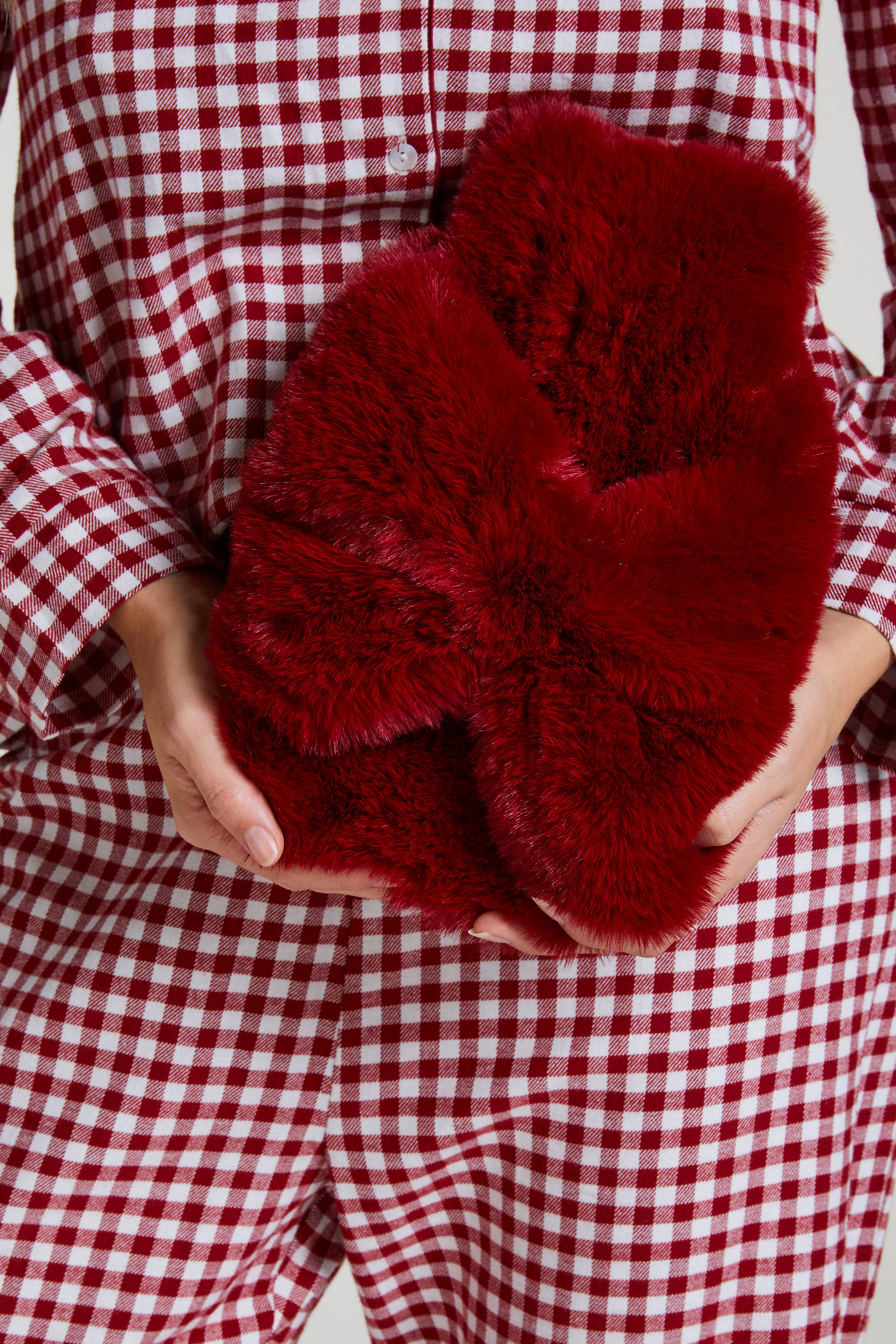 Hunkemöller kruik Bow van imitatiebont rood