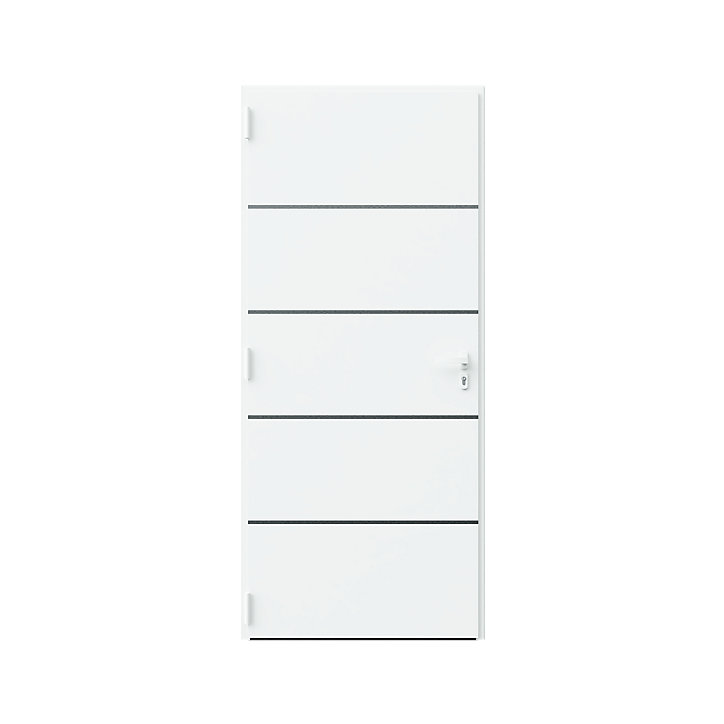 Porte d'entrée FORTIA alu blanc RAL 9003 Cecina 96 x h.218 cm poussant droit