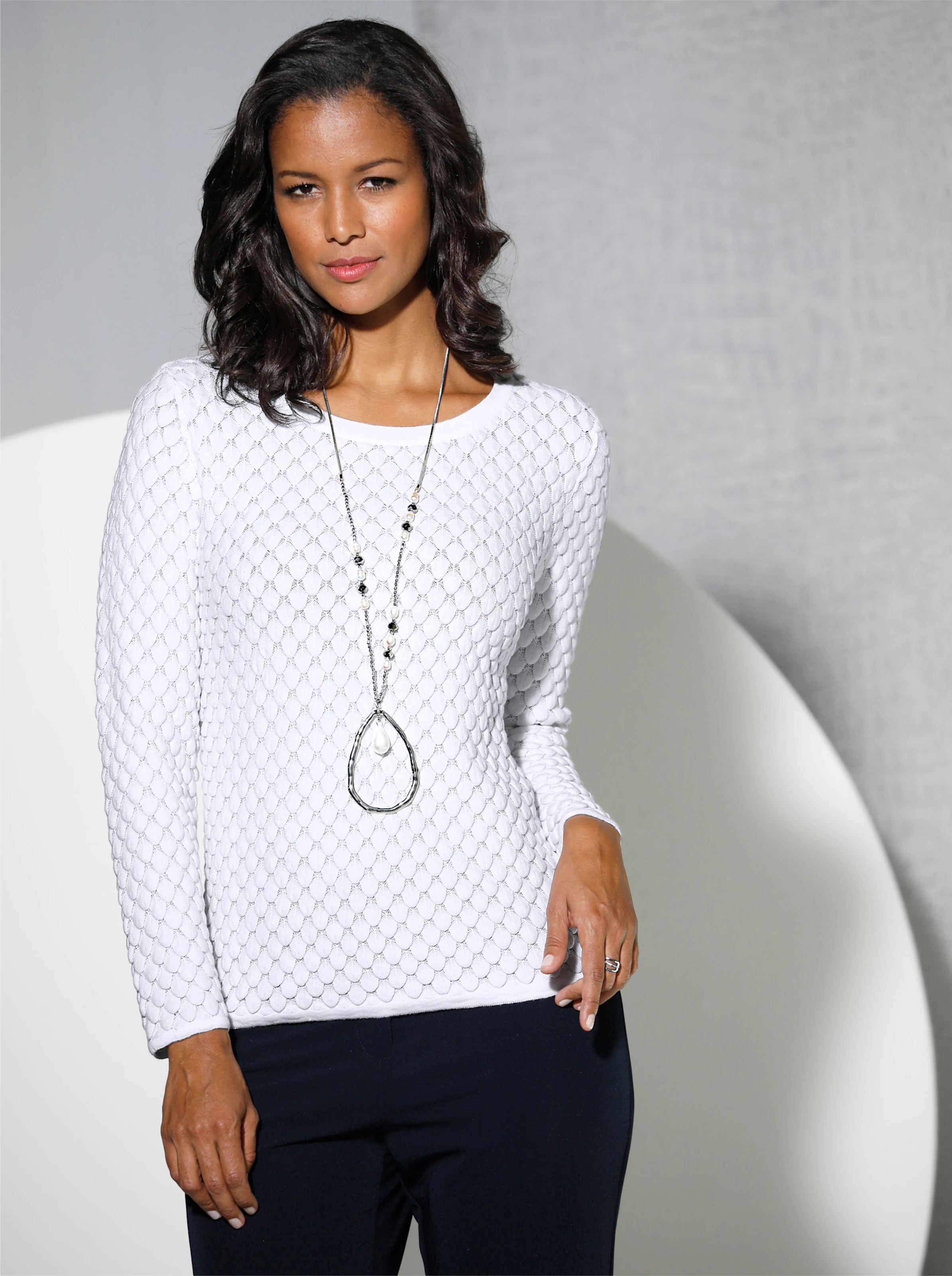 Strickpullover in weiß