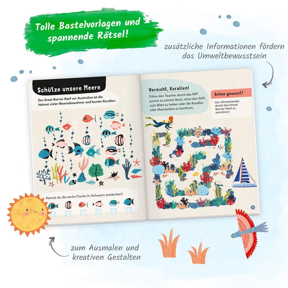 Trötsch Beschäftigungsbuch Schütze unsere Umwelt Rätseln Malen Basteln Tiere