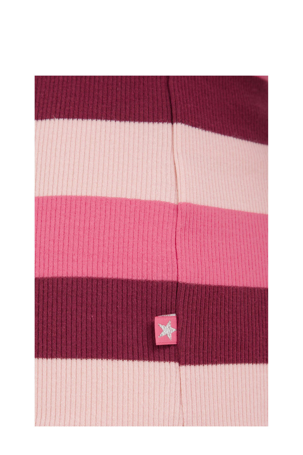 WE Fashion gestreepte longsleeve roze/donkerroze