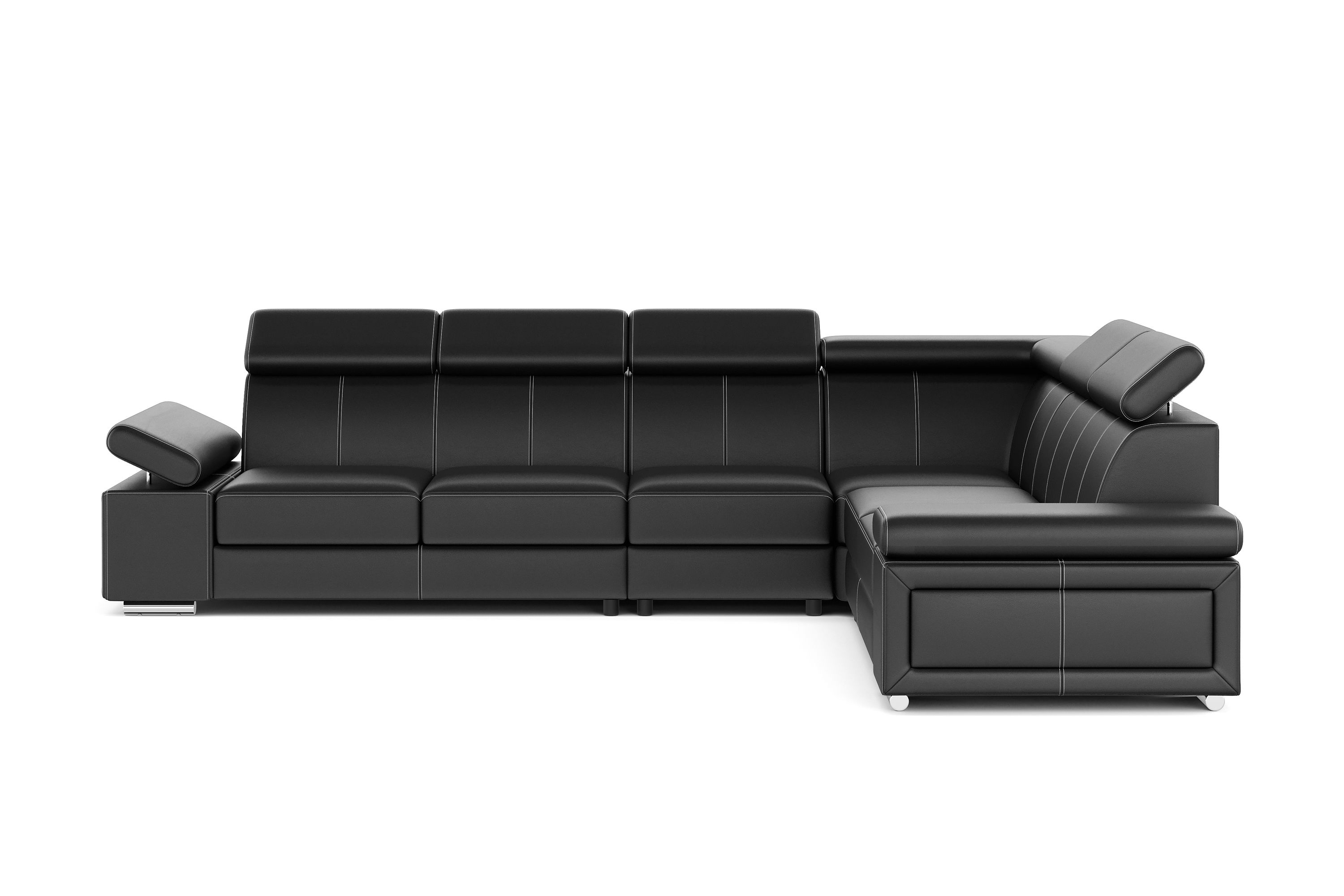 Ecksofa Leder CRISTIANO links/rechts schwarz