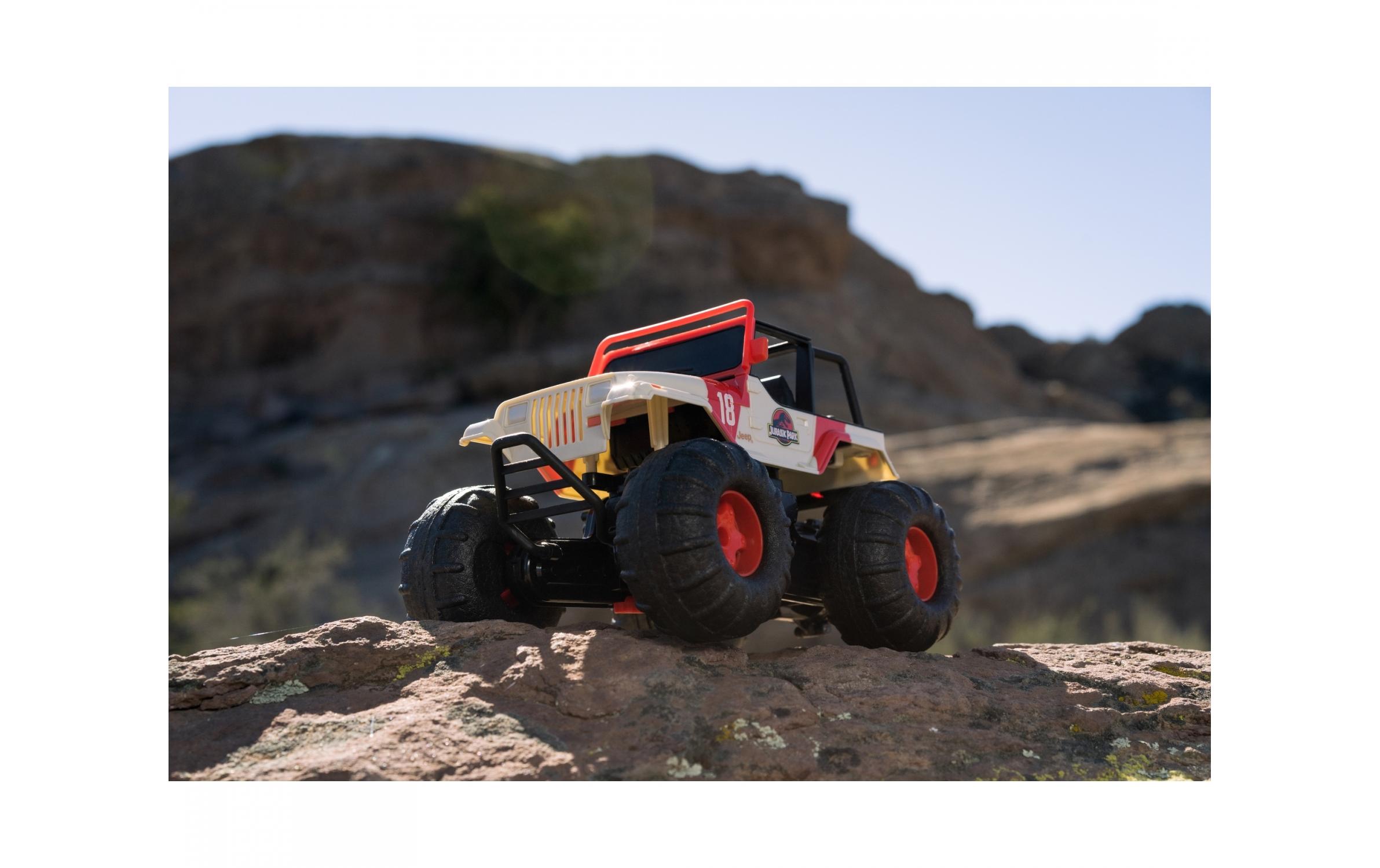 Jurassic Park RC Sea & Land Jeep RTR, 1:16Ferngesteuertes Amphibien-Fahrzeug im Jurassic Park Design
