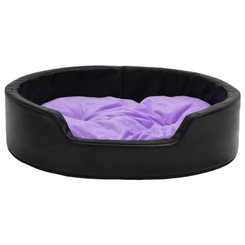 Sofá vidaXL com almofada lavável, preto e lilás, para cães e gatos.