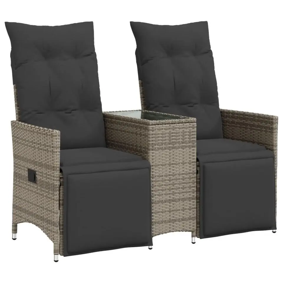 vidaXL - Tuinbank - Grijs - Poly rattan