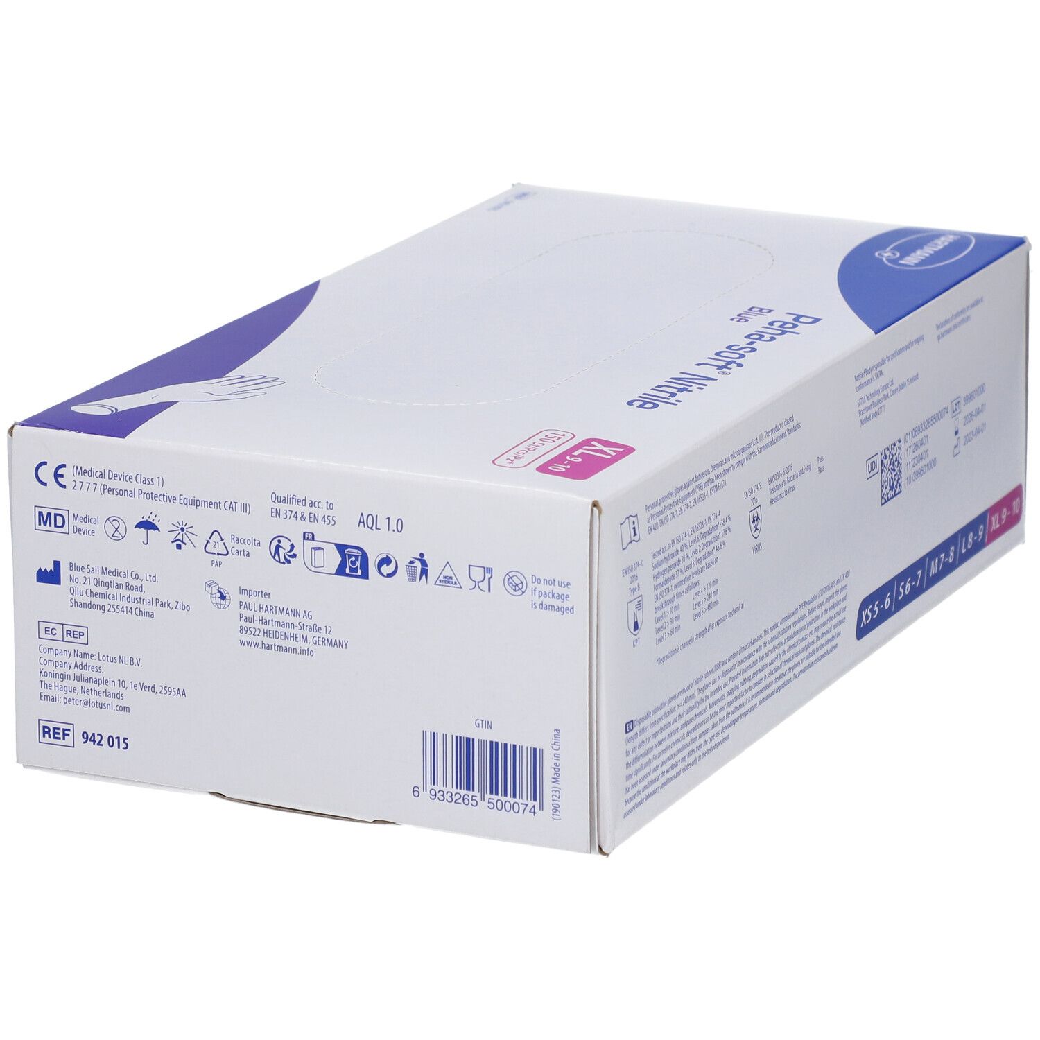 Peha-soft® nitrile blue puderfrei XL