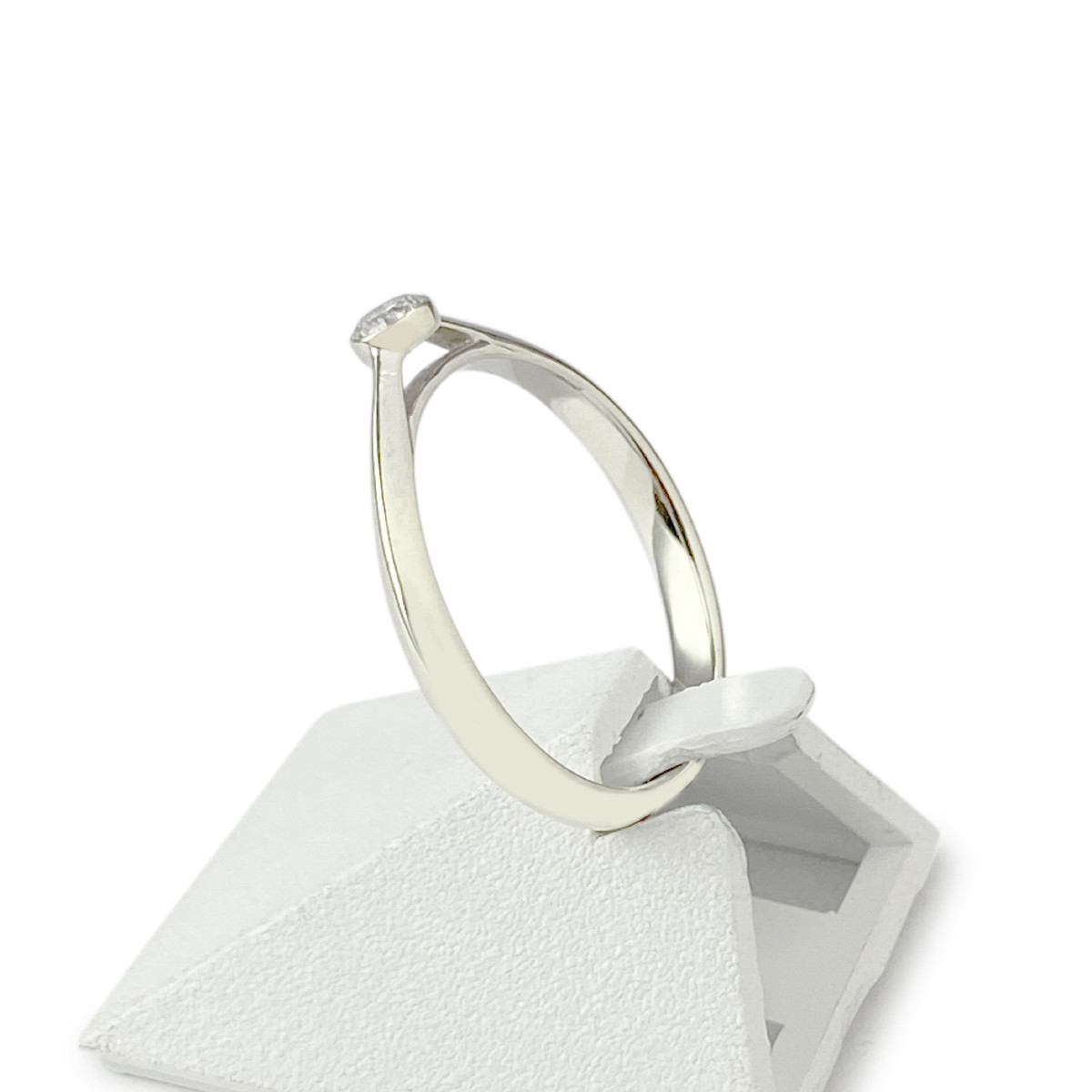 SOLITAIRE d'occasion or 375 blanc Diamant 0.15 carat