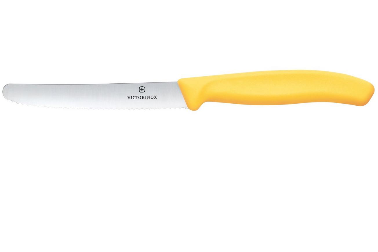 Victorinox Swiss Classic 6.7838.C1 Tomato & Table Knife, Wavy, Yellow, gekarteld tomatenmes
