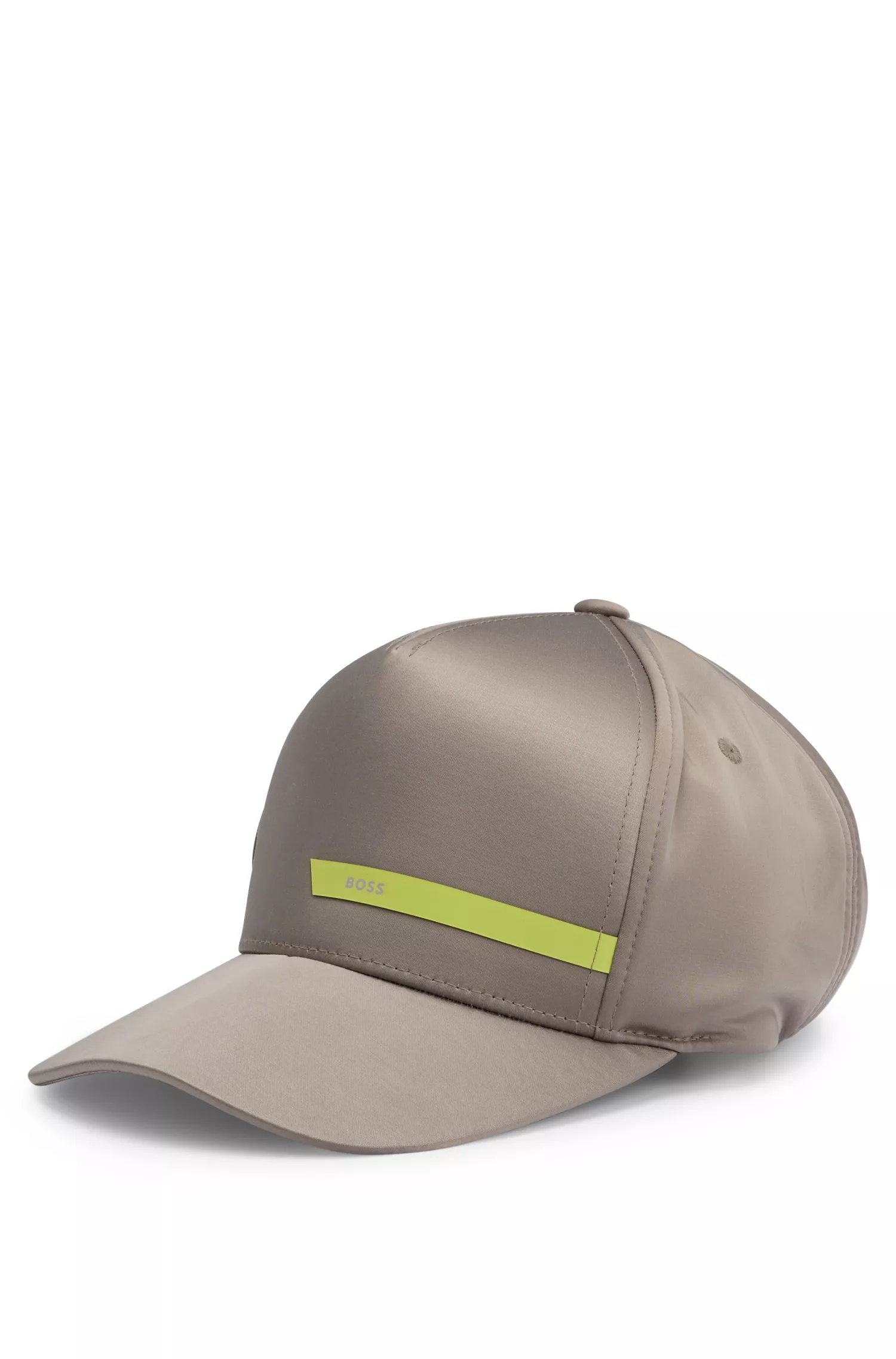 Boné BOSS verde-acetinado com faixa com o logotipo