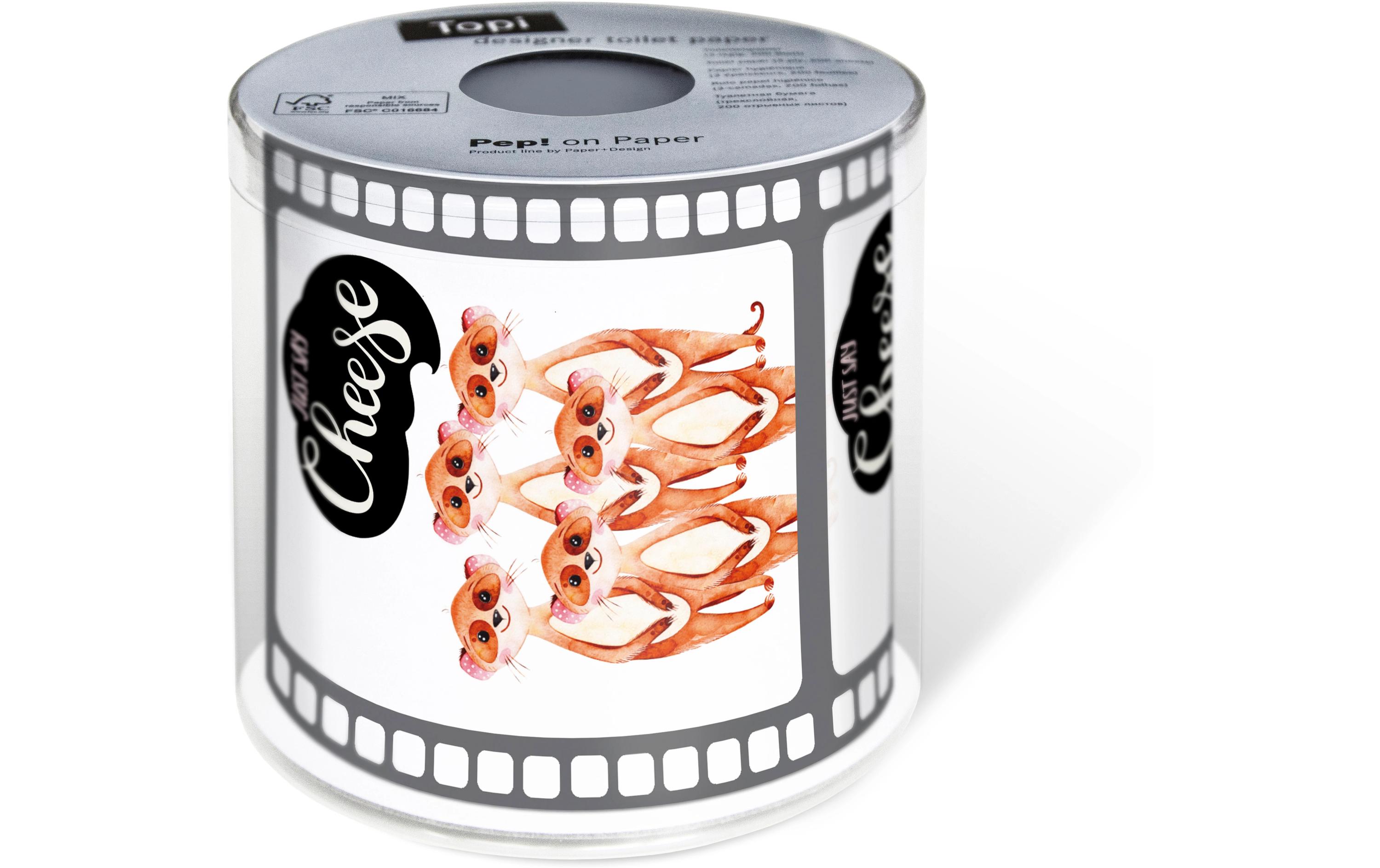 Toilettenpapier Say Cheese Rollen, 3-lagig, MehrfarbigWC Papier mit Motiv