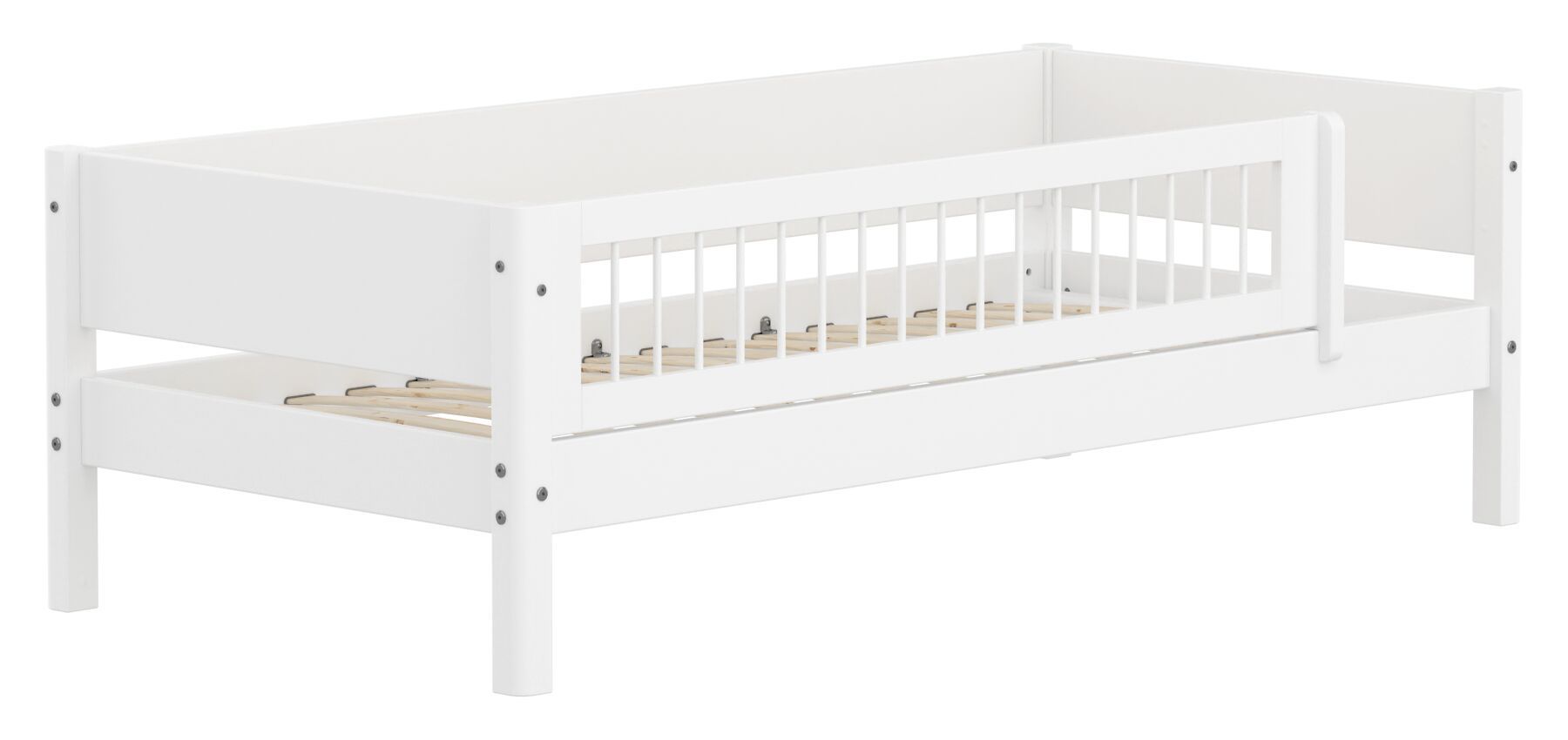 Flexa WHITE Einzelbett - Weiss / B: 101.0 cm x T: 210.0 cm x H: 67.0 cm