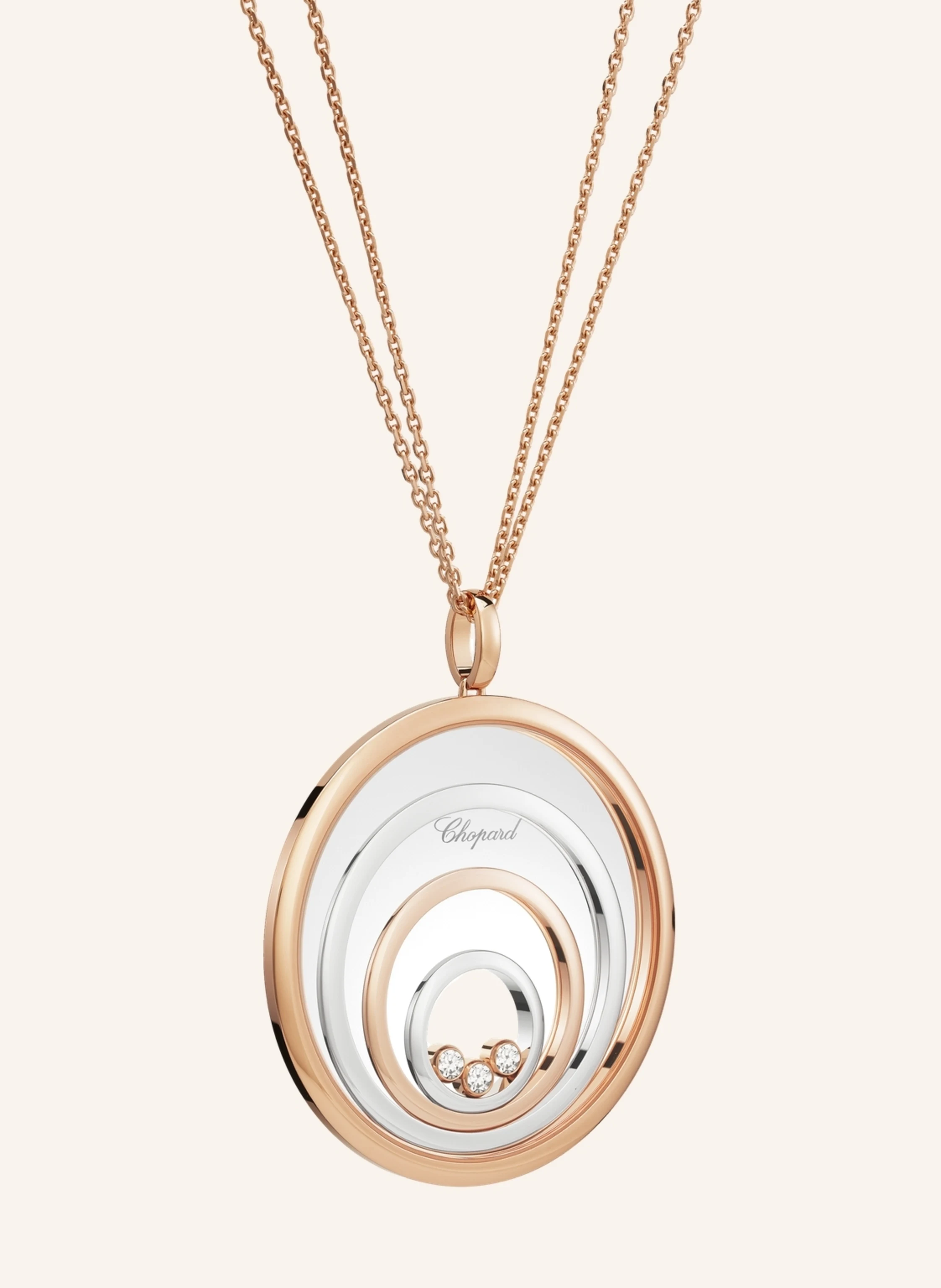 Chopard Anhänger HAPPY SPIRIT Anhänger aus 18 Karat Weißgold, aus 18 Karat Roségold und Diamanten