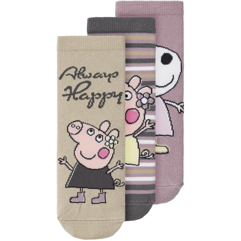 Køb Name It Elderberry Dassa Peppa Pig 3-pak Strømper