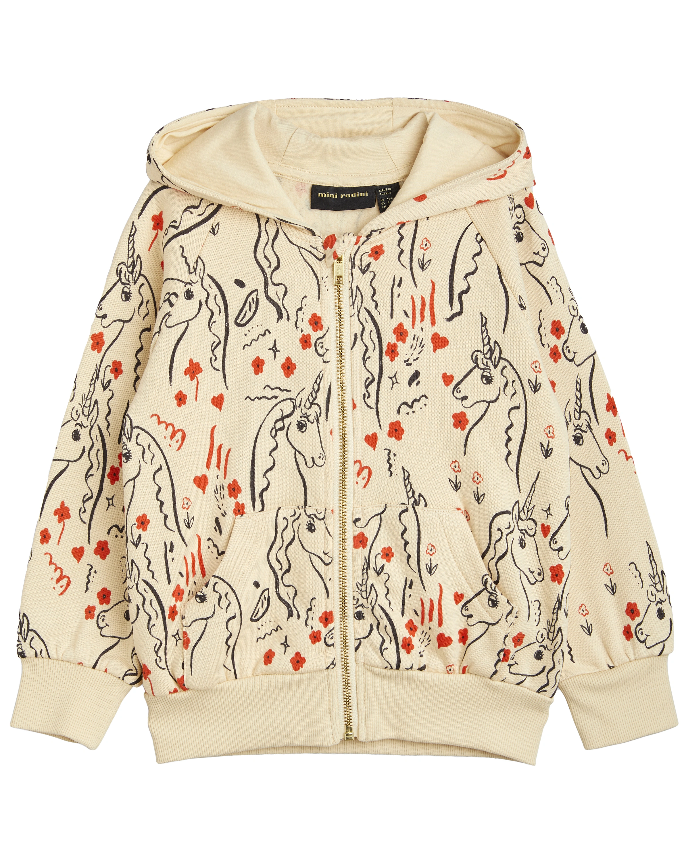 Kapuzen-Sweatjacke SCOTTISH UNICORNS AOP in yellow