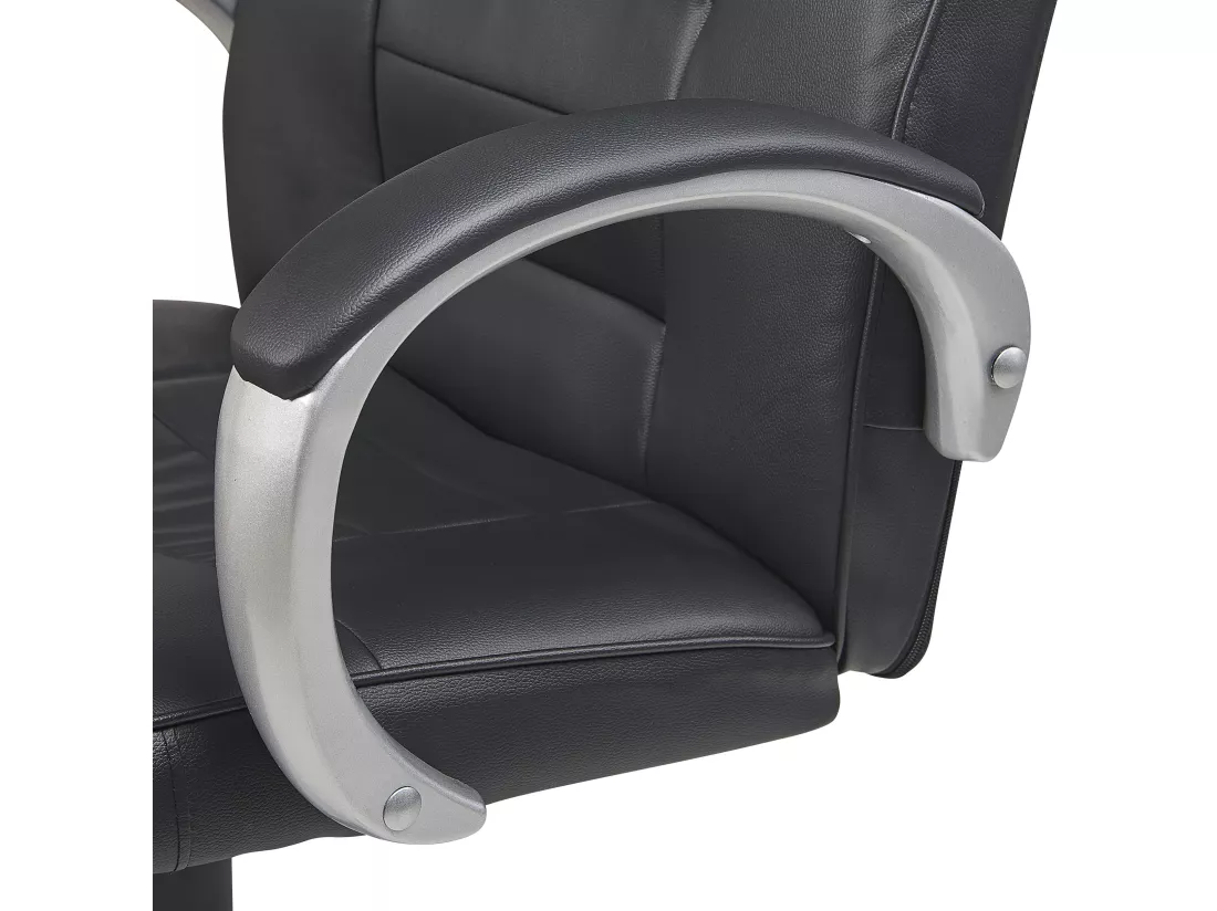 Fauteuil massant avec fonction chauffante GRANDEUR Cuir PU Noir