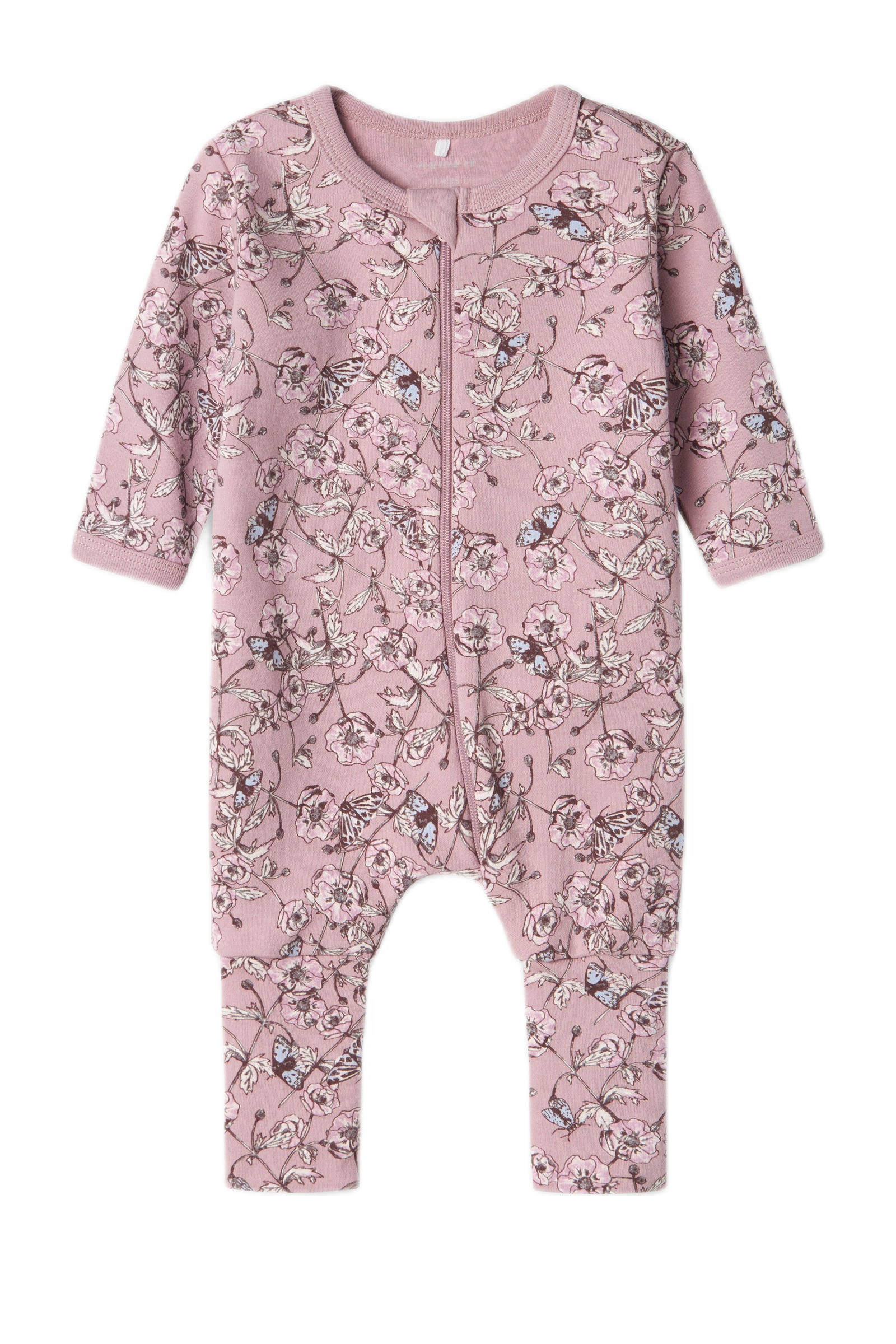 NAME IT baby pyjama met all over print - set van 2 paars/mauve