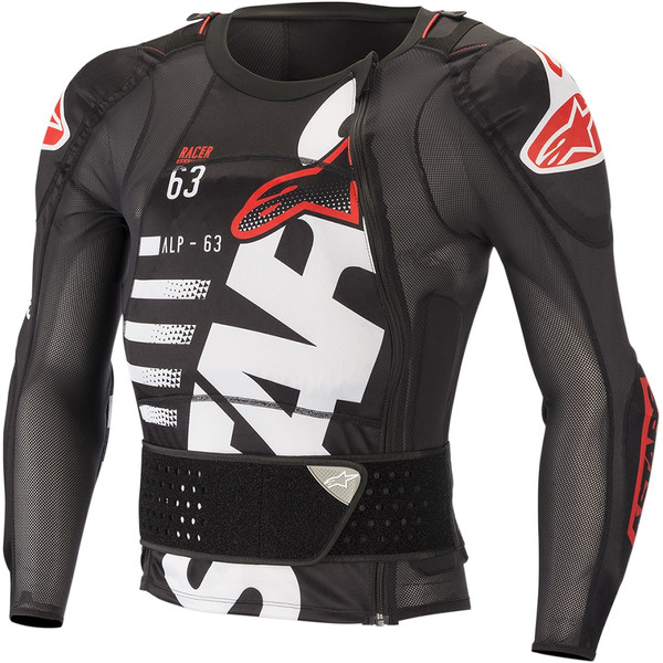 Alpinestars - Gilet anatomique Sequence à Manches Noir / Blanc / Rouge