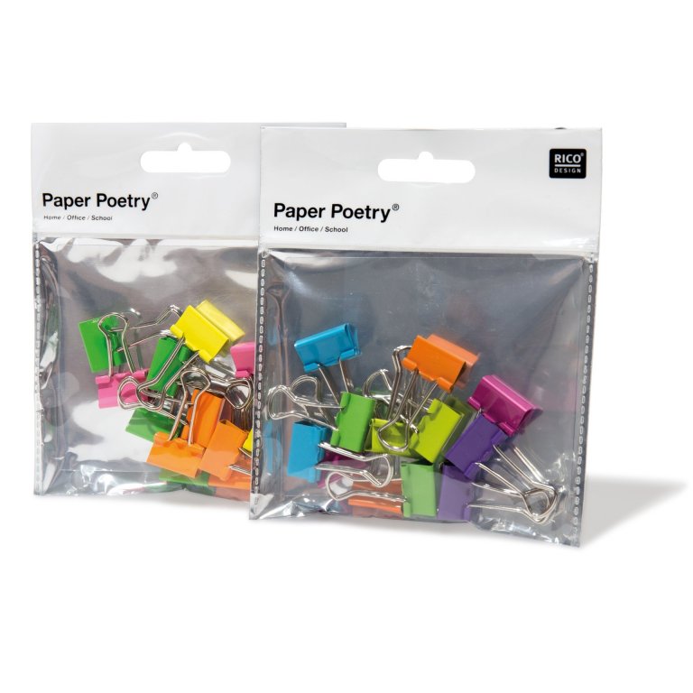 Paper Poetry Foldback-Klammern, bunt