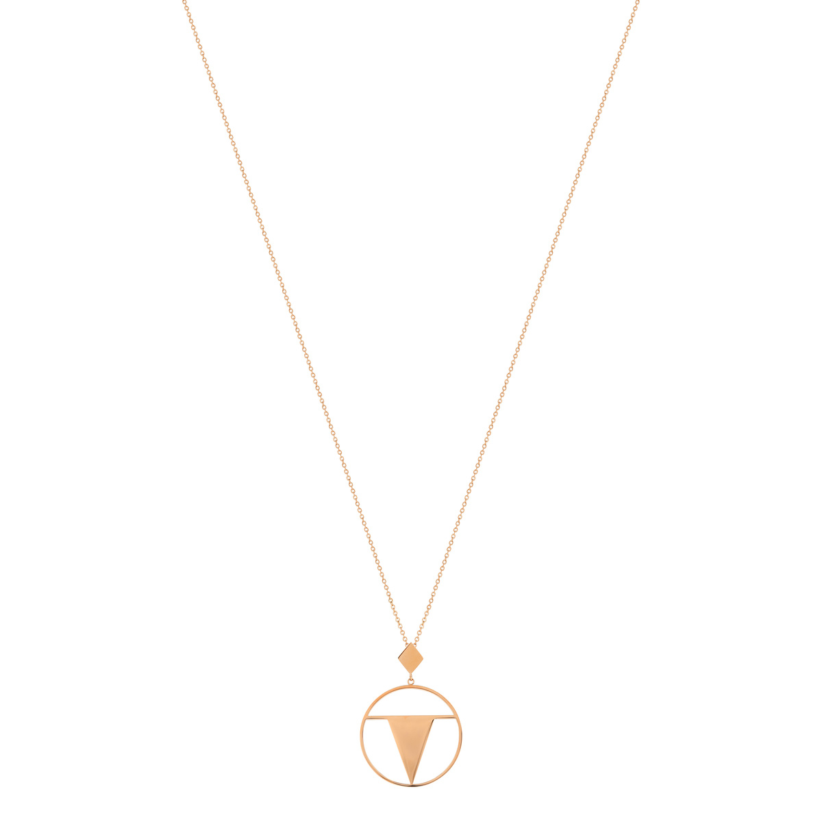 Collier acier dore rose