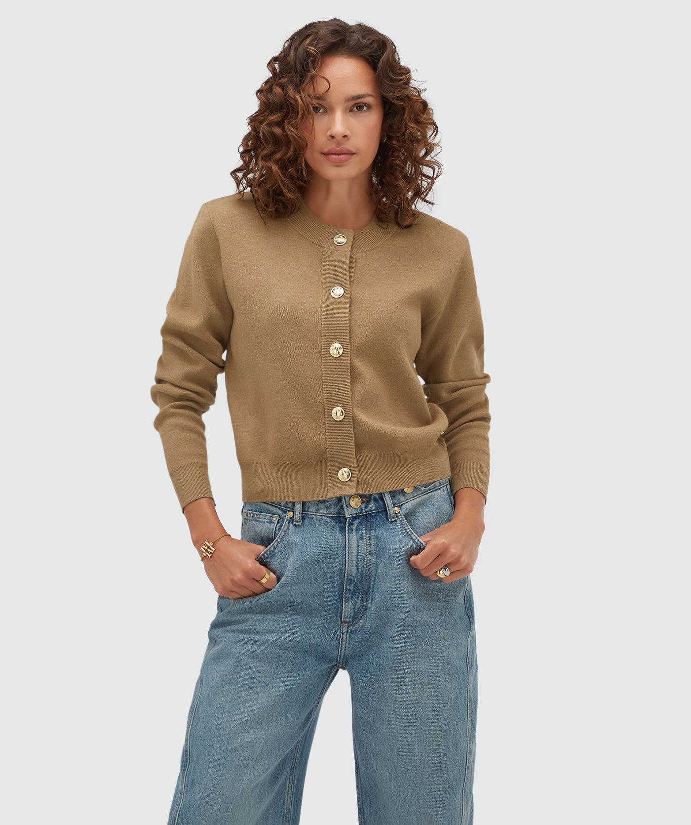 JV-FLISS regular fit vest - khaki melange