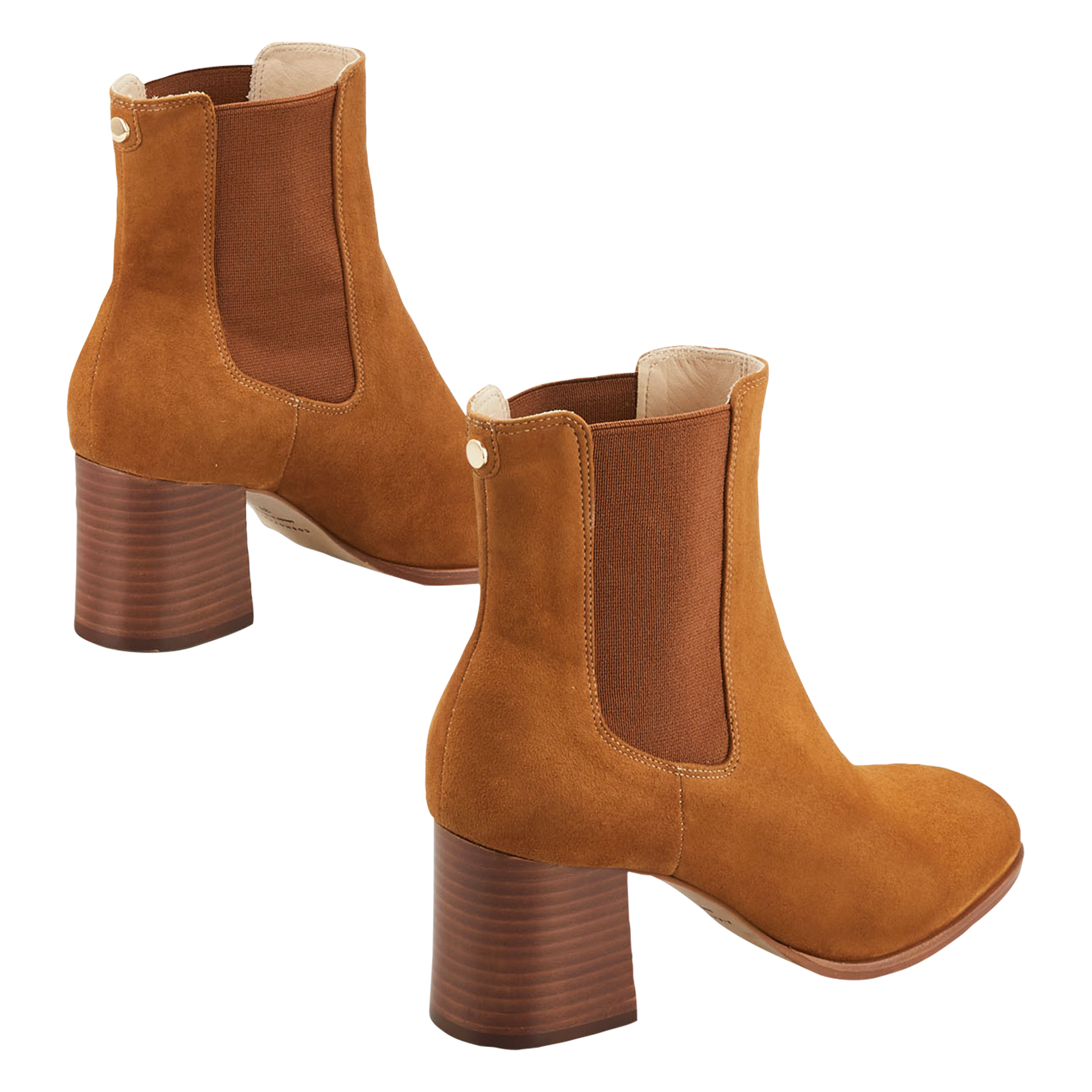 LANAE2 - Bottines à talon en cuir velours | Marron