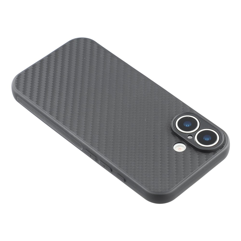 iPhone 17 Gummi Hülle im Carbon Look - Schwarz