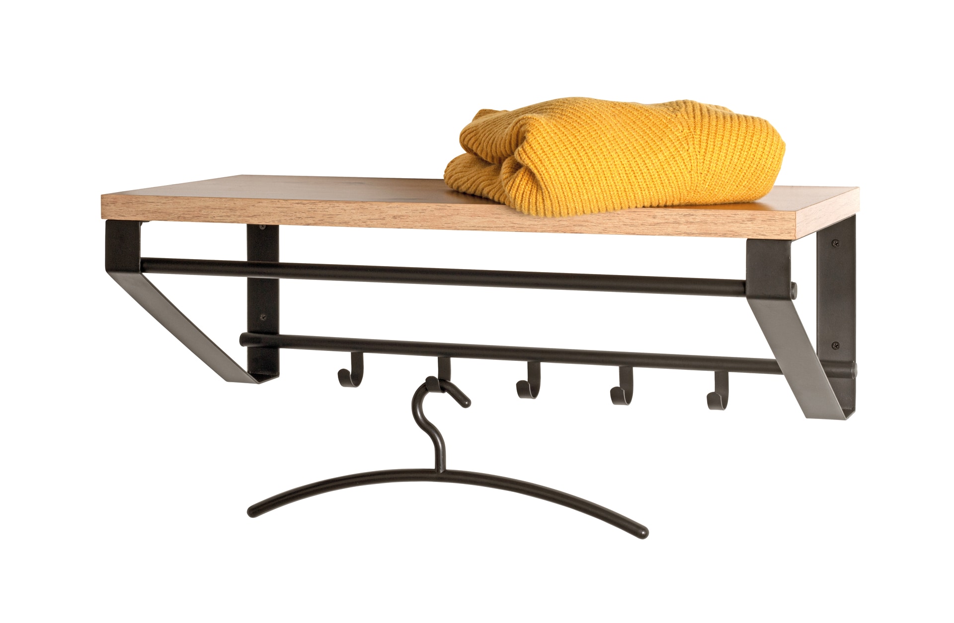 Wandgarderobe PARMA13 Eiche-Dekor/schwarz 70 x 30 cm