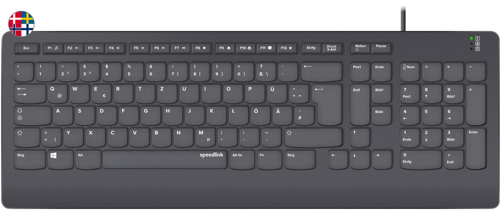 Speedlink - HI-GENIC Antibacterial Keyboard, black - Nordic Layout