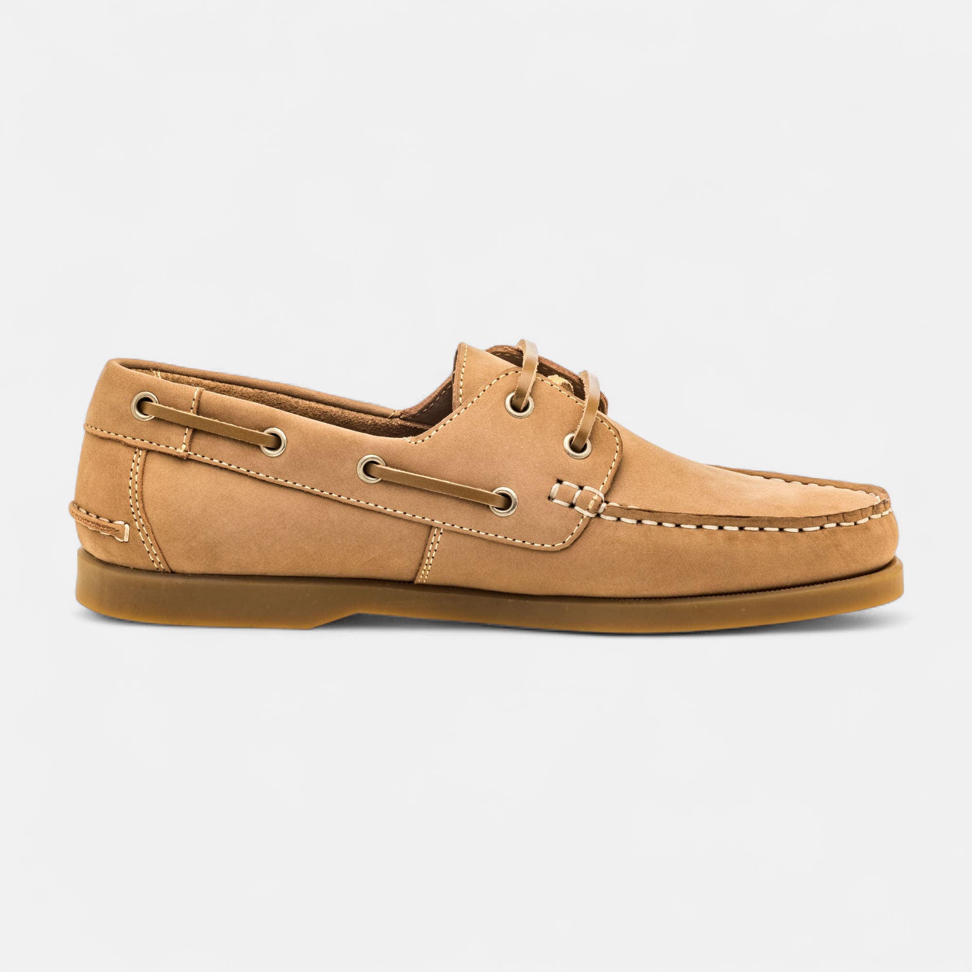 Chaussures bateau Homme en cuir beige