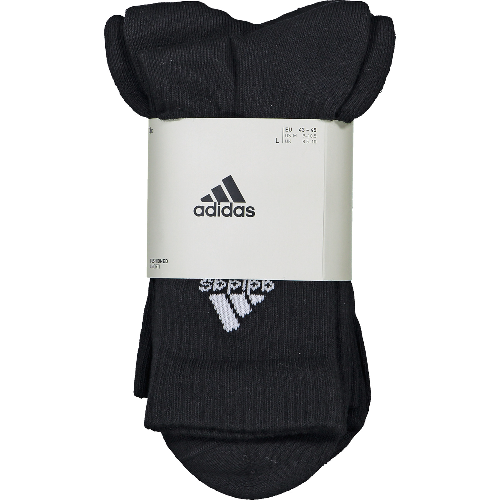 Adidas Sportsocken Cushioned, 3 Paar 40-42, schwarz