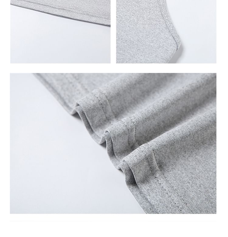 Bababy - Set: halternek-effen croptop + laag uitgesneden bootcutbroek