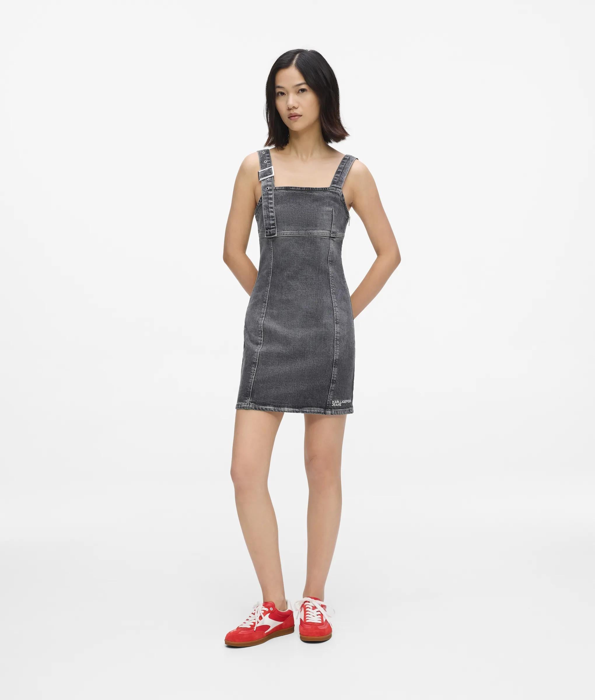 Denim jurk met ceintuur
