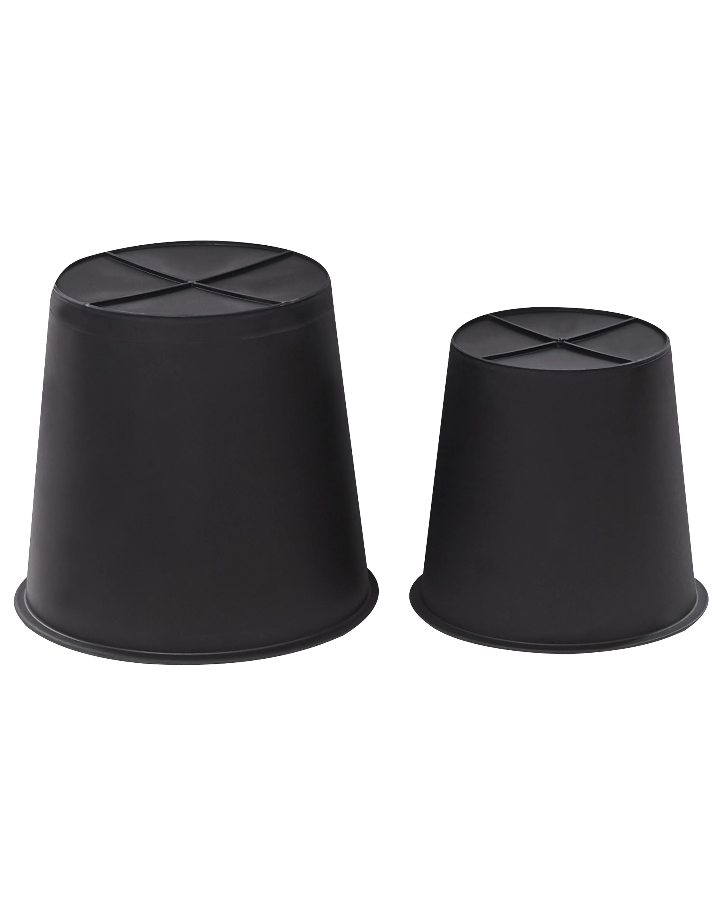 Set van 2 bloempotten CEDRUS PE rotan 37/45 cm Bruin