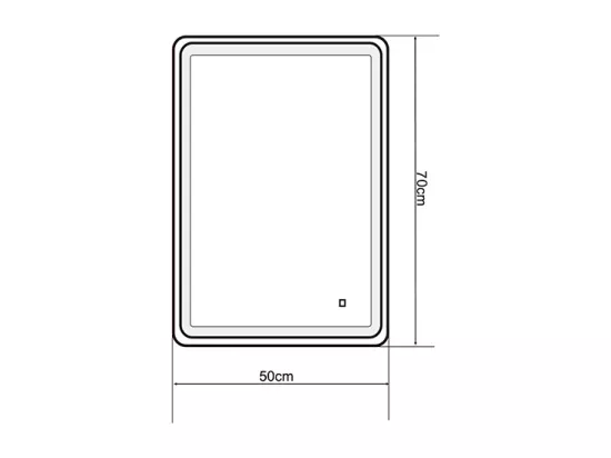 LuxuryBain- Miroir de salle de bain LED à luminosité variable rectangulaire 50x70