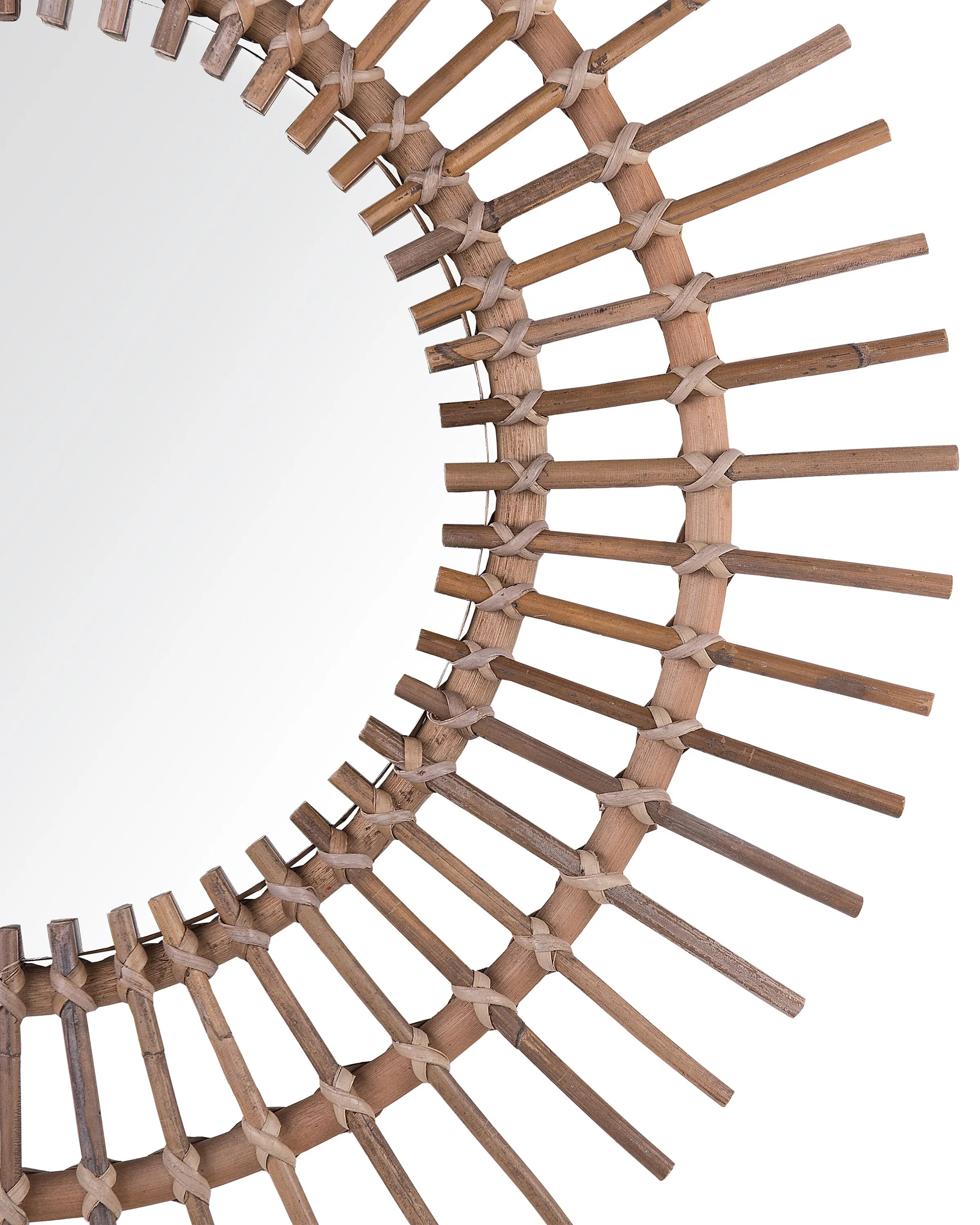 Wandspiegel STENEN 76 cm 76 cm Rotan Zandbeige