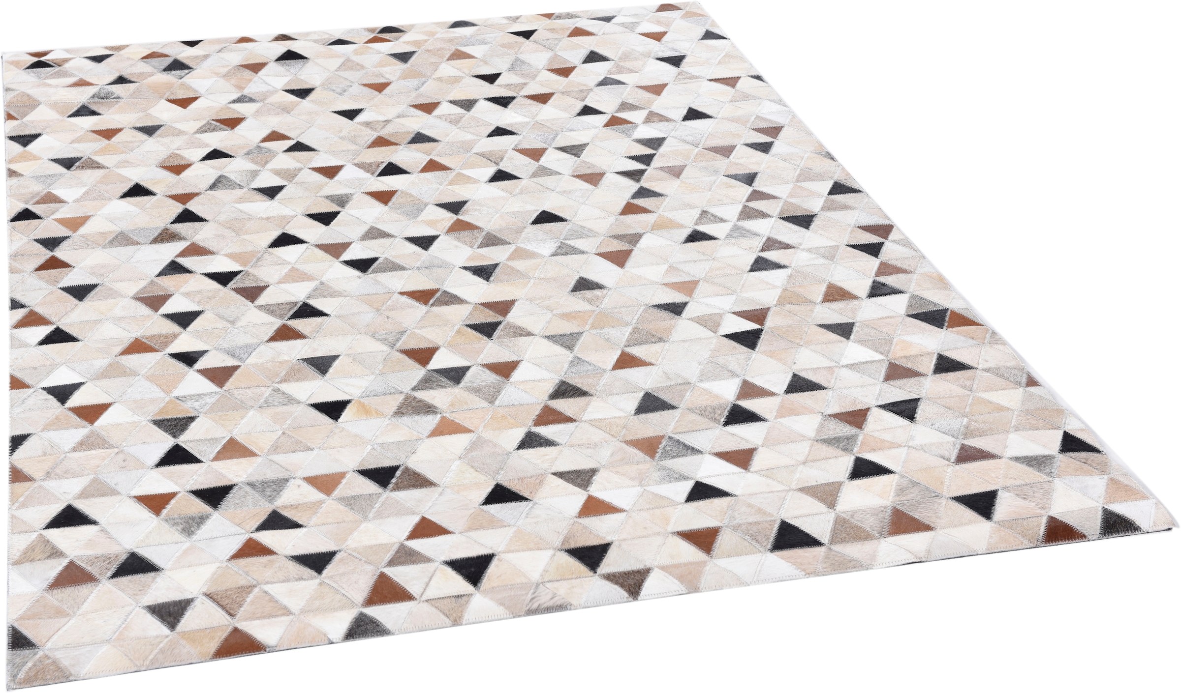 THEKO Fellteppich »Kobe« rechteckig 3 mm Höhe Patchwork, handgenäht, echtes Rinderfell in Naturtönen