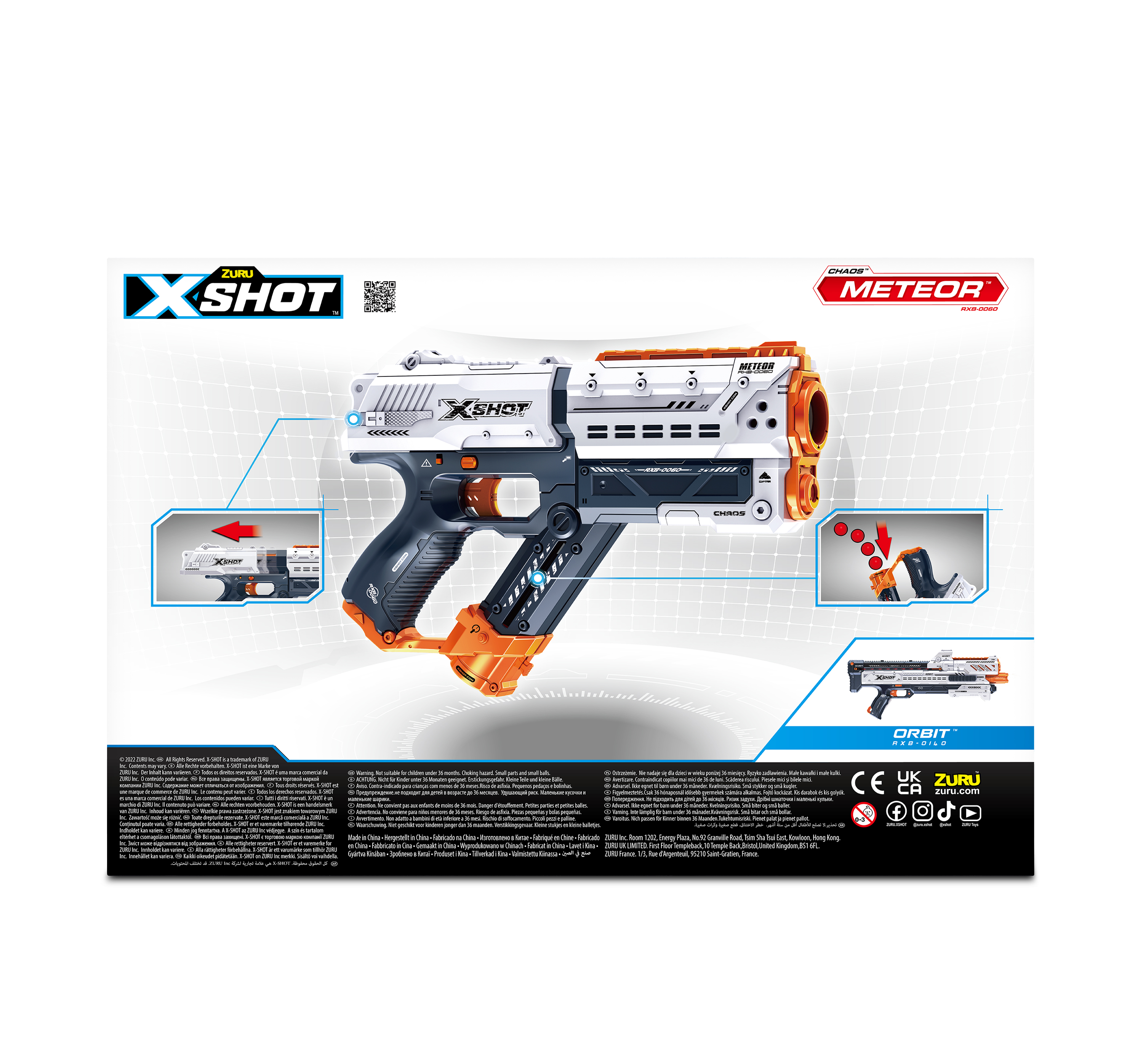 Blaster X-SHOT CHAOS METEOR mit 12 Kugeln