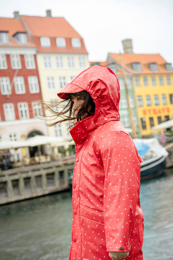 October Jacket, Regnjakke - Red Dew Dot