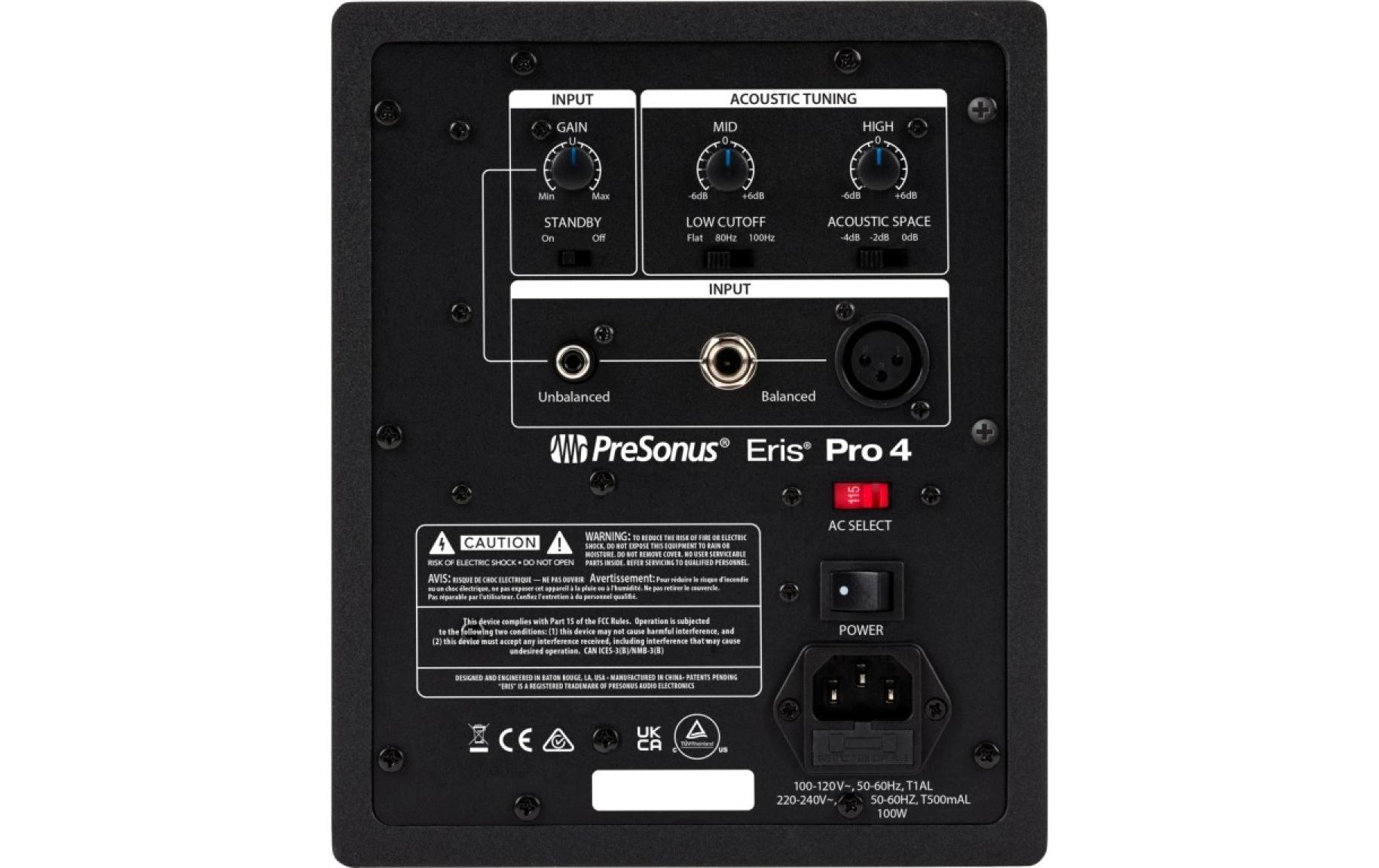 Studiomonitor Eris Pro 4 Schwarz<br>Hochauflösende Koaxial-Monitore