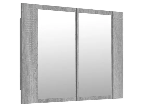 Armoire à miroir LED Sonoma gris 60x12x45 cm Bois d'ingénierie