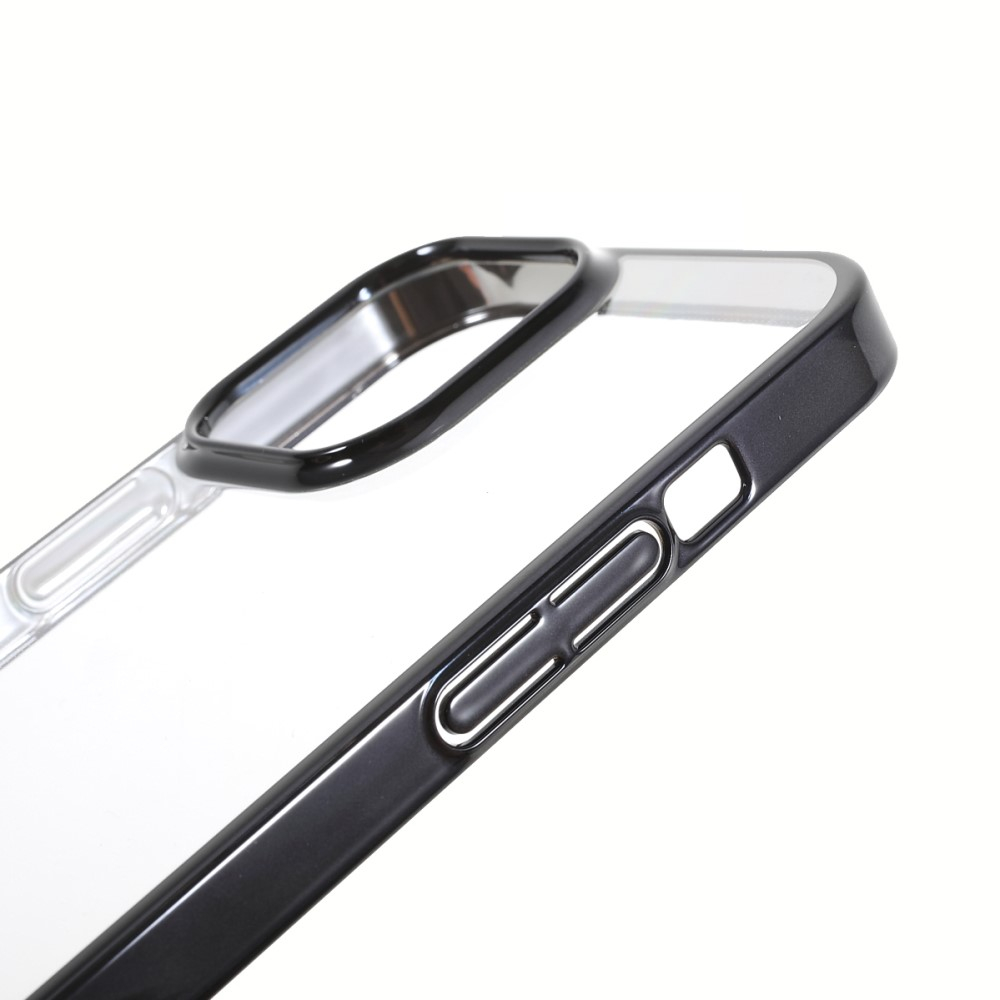 iPhone 13 Pro Hardcase Hülle mit Galvanisiertem Rahmen - Schwarz / Transparent