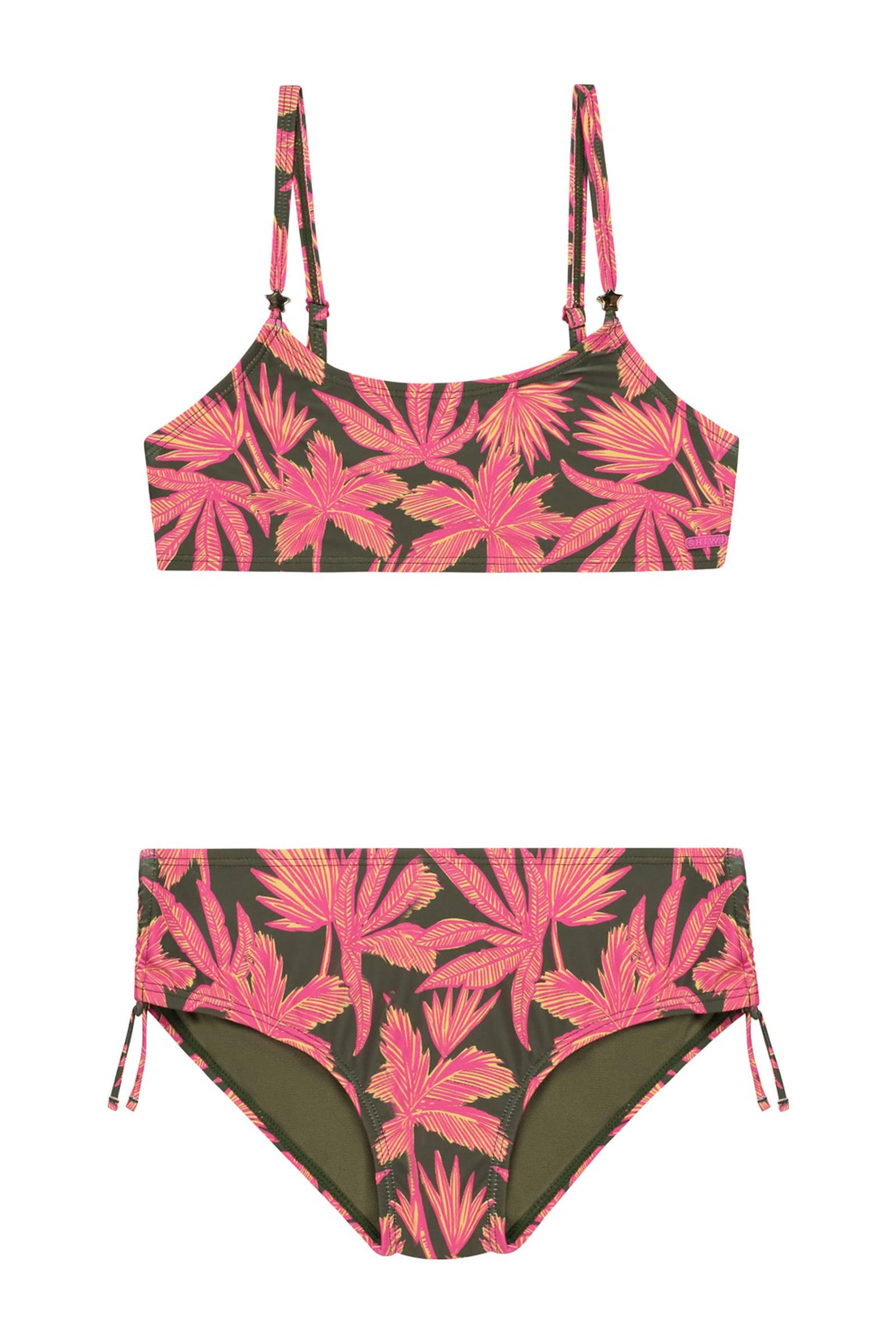 Shiwi crop bikini Liv groen/roze