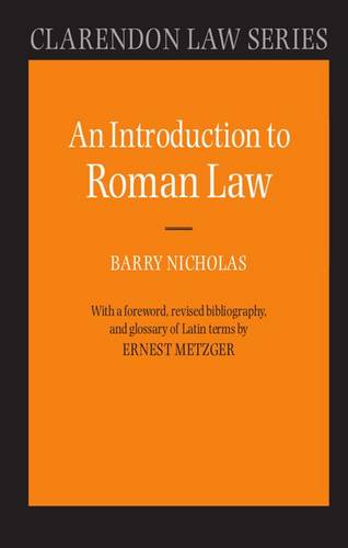 An Introduction to Roman Law - Clarendon Law Series (Paperback)
