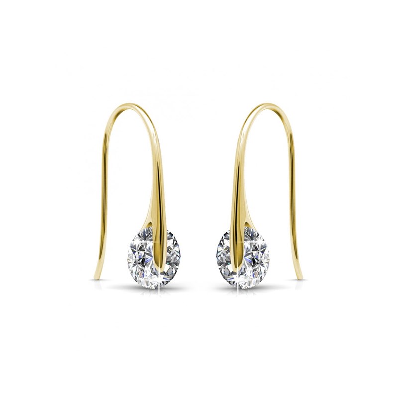 Boucles d'oreilles Classy - Doré et Cristal