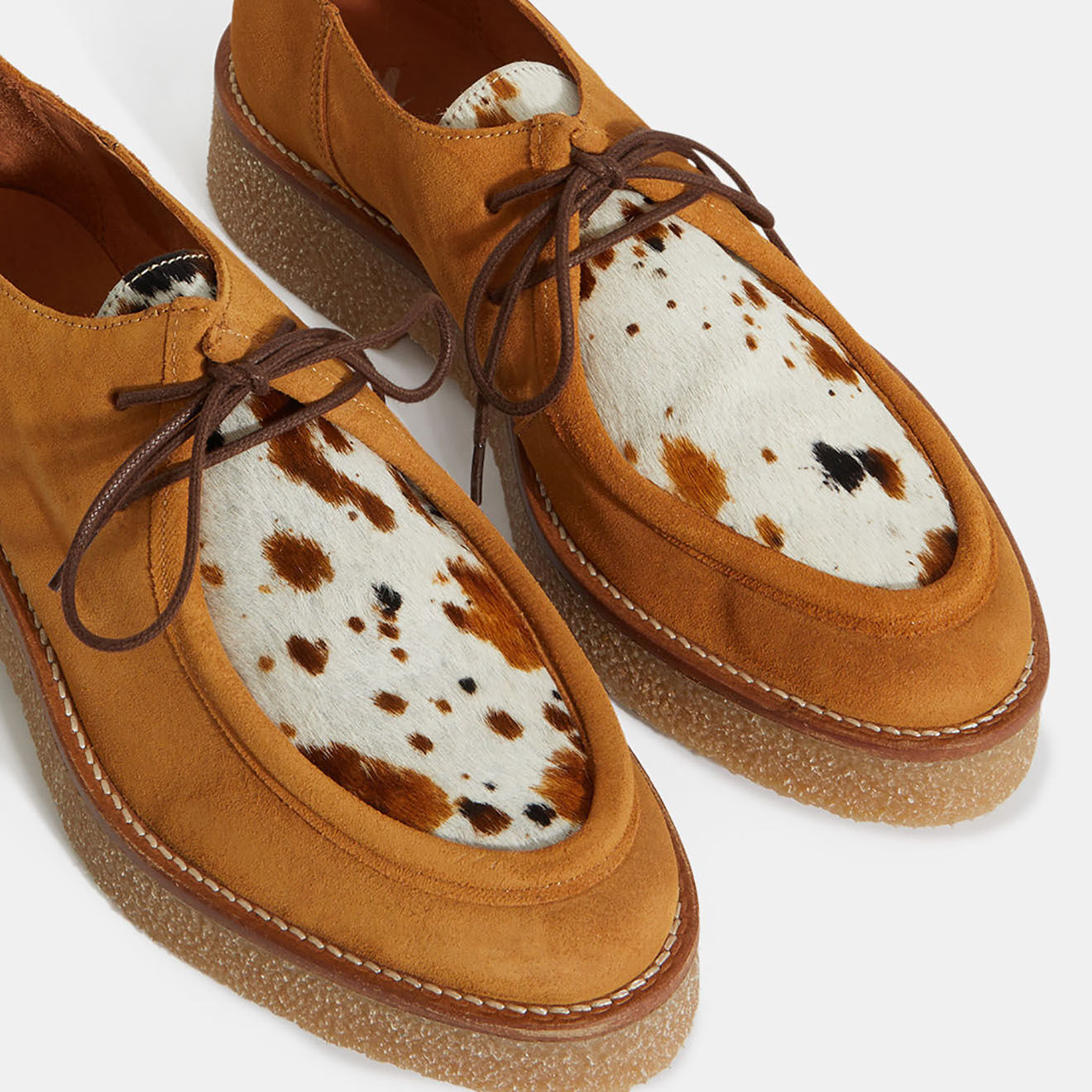 Galeries Lafayette Derbies en Cuir camel