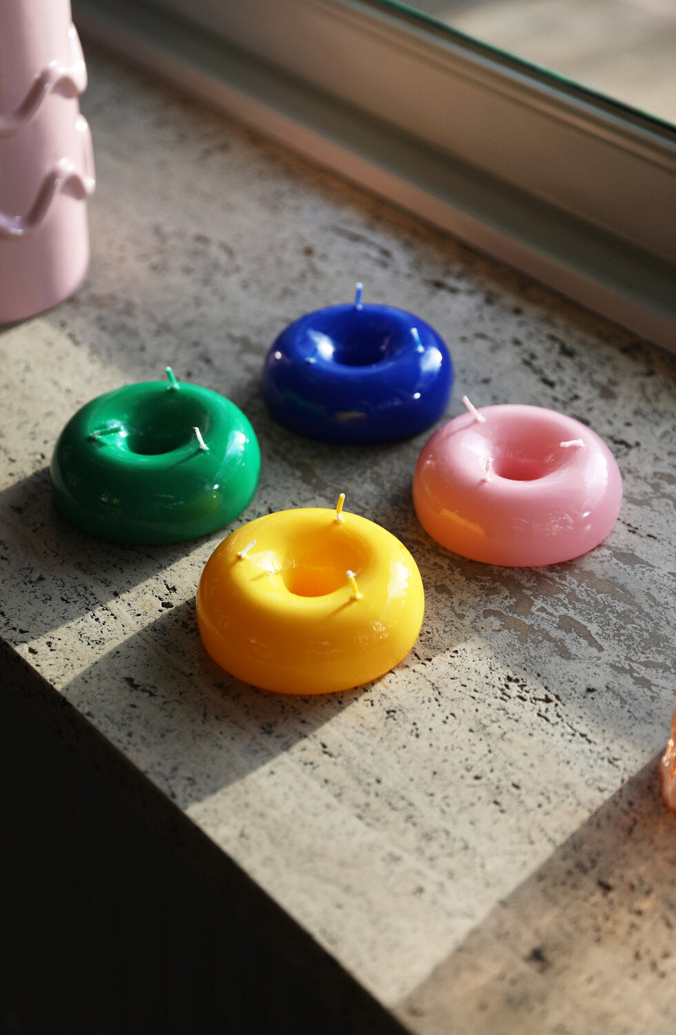 &Klevering  Donut lys - blå