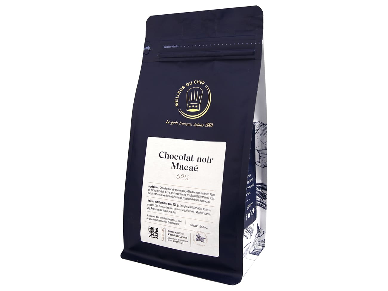 Chocolat noir Macaé 62% - 500 g - Valrhona