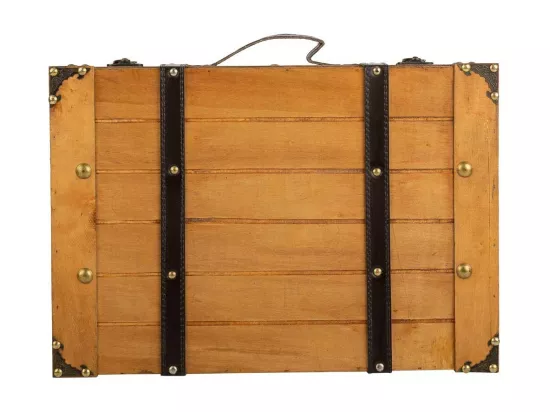 Ensemble de 2 valises en bois marron