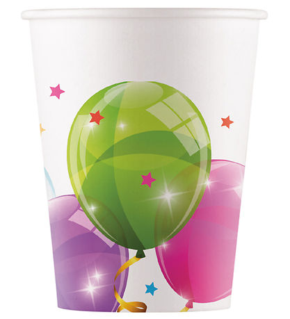 Decorata Party Pappbecher - 8er-Pack - 200 ml - Funkelnde Luftba