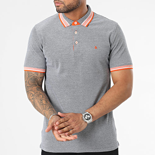 Polo Manches Courtes Paulos Bleu Marine Chiné